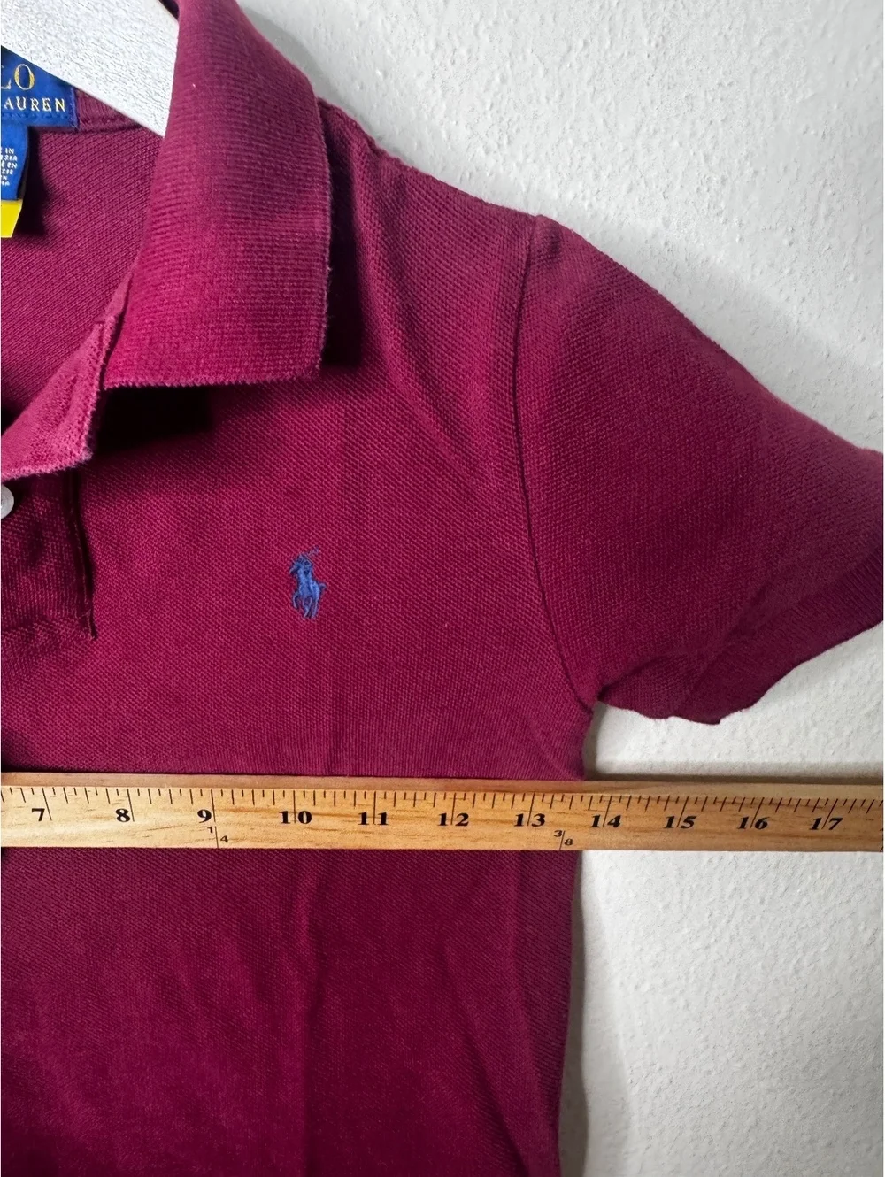 Polo Ralph Lauren Kids Size 6 Polo Shirt Burgundy Cotton Blue Pony Logo